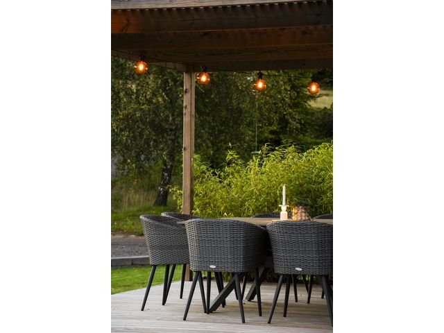 Ljusslinga 10 amber LED 4,5m svart