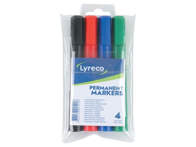 Märkpenna LYRECO 1 - 5mm sort färger 4/fp