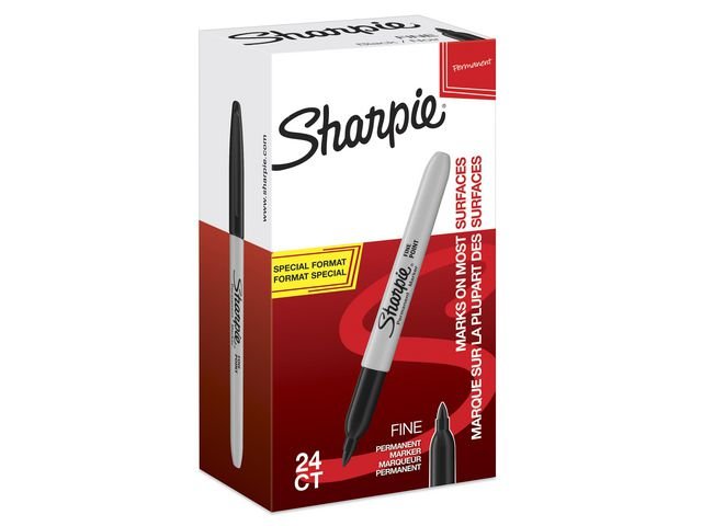 Märkpenna SHARPIE F svart v.pack 20+4/fp