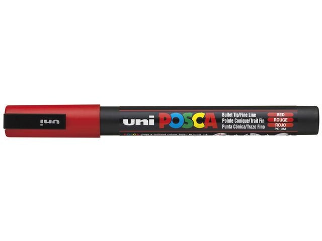 Märkpenna UNI Posca PC - 3M röd