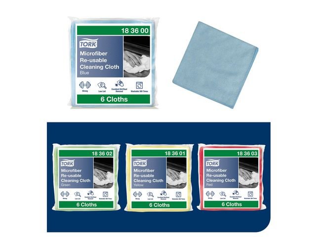 Microfiberduk TORK 30,5x30,5cm blå 6/fp