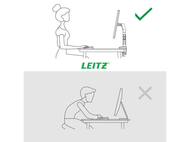 Monitorarm LEITZ Ergo Dubbel grå