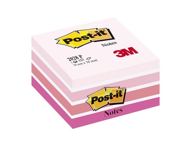 Notes POST - IT kub 76x76mm rosa/vit
