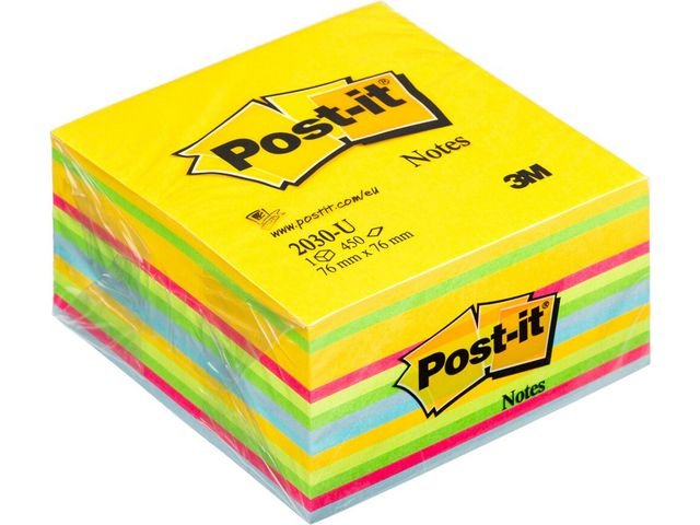 Notes POST - IT kub 76x76mm sort. färger