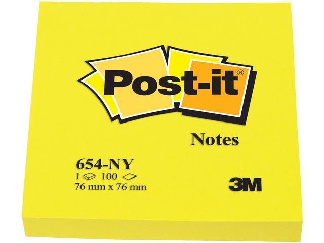 Notes POST - IT neon 76x76mm gul