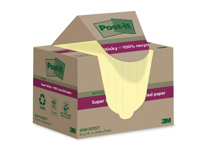 Notes POST - IT SS 76x76mm rec gul 12/fp