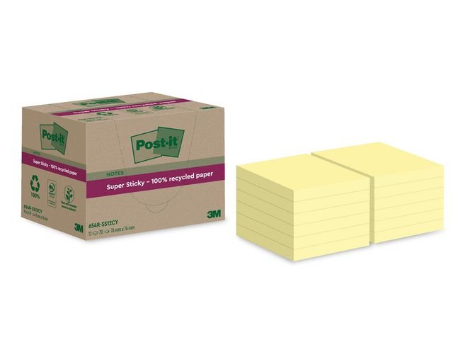 Notes POST - IT SS 76x76mm rec gul 12/fp