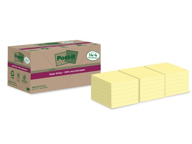 Notes POST - IT SS 76x76mm rec gul 18/fp