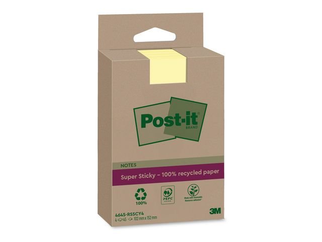Notes POST - IT SS rec 102x152mm gul 4/fp