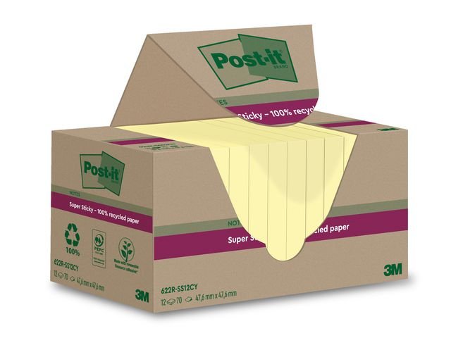 Notes POST - IT SS47,6x47,6mm re gul 12/fp