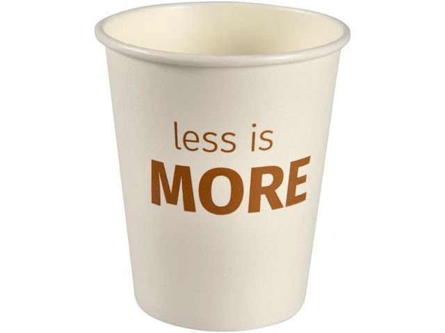 Pappersbägare Less Is More 24cl 50/fp