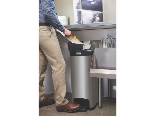 Papperskorg RUBBERMAID Slim Jim 50L stål