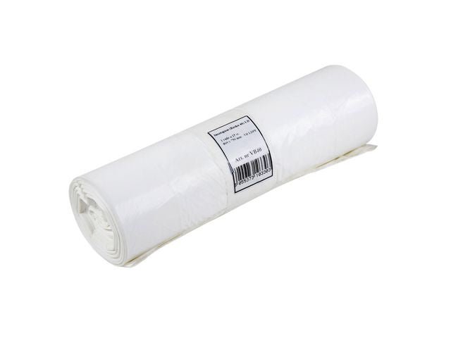 Papperskorgspåse LD 90L 25my vit 25/rl