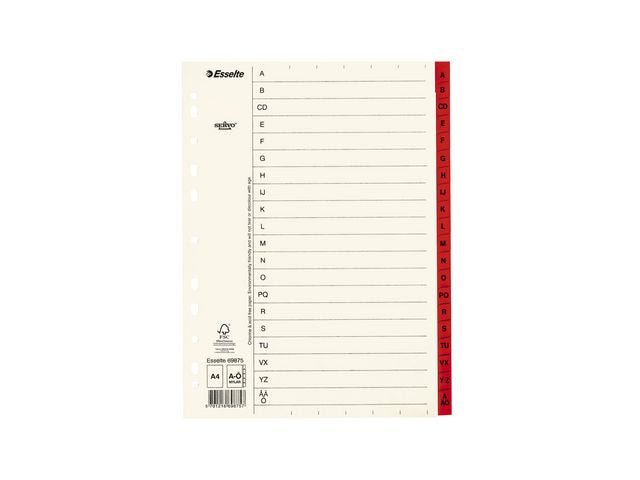 Pappregister Servo A4 A - Ö röd flik
