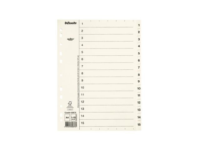 Pappregister Servo A4 flikar 1 - 15 vit