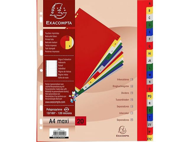 Plastregister EXACOMPTA PP A4+ A - Z f.f