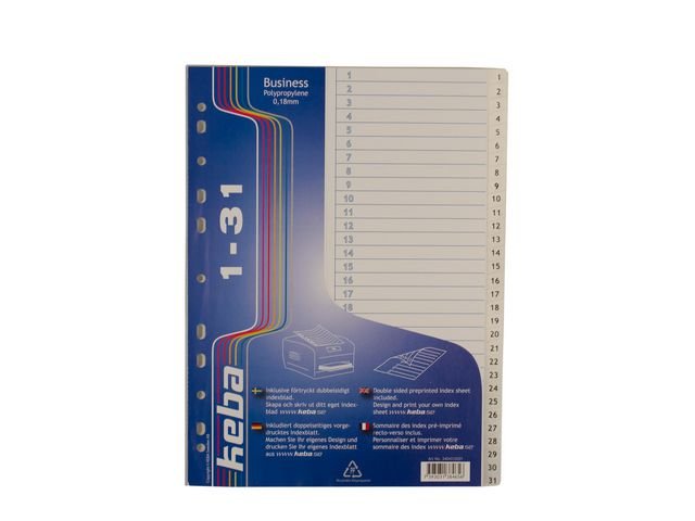 Plastregister KEBA A4 PP 1 - 31