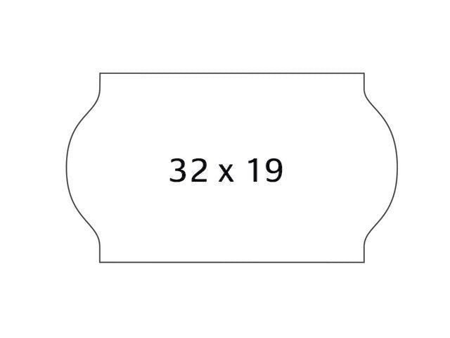 Prisetik. METO 32x19mm avtag vit 1000/RL