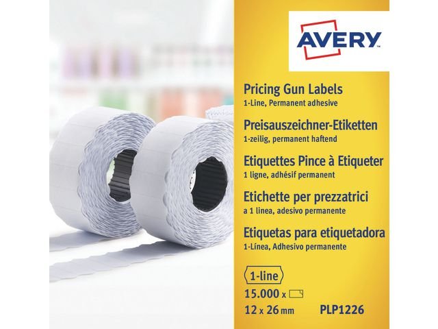 Prisetikett AVERY 1 - rad 26x12mm 15000/fp