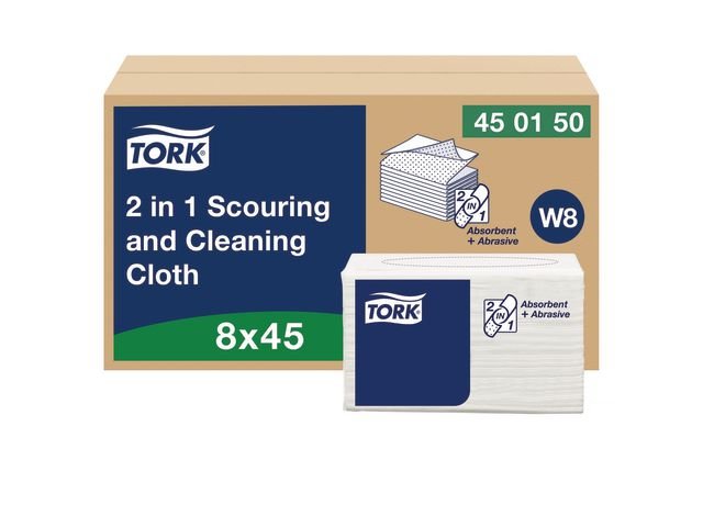 Rengöringsduk TORK 2 - i - 1 W8 vit 45/fp