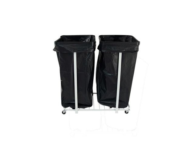 Säckvagn dubbel 4 hjul 100 - 125L vit