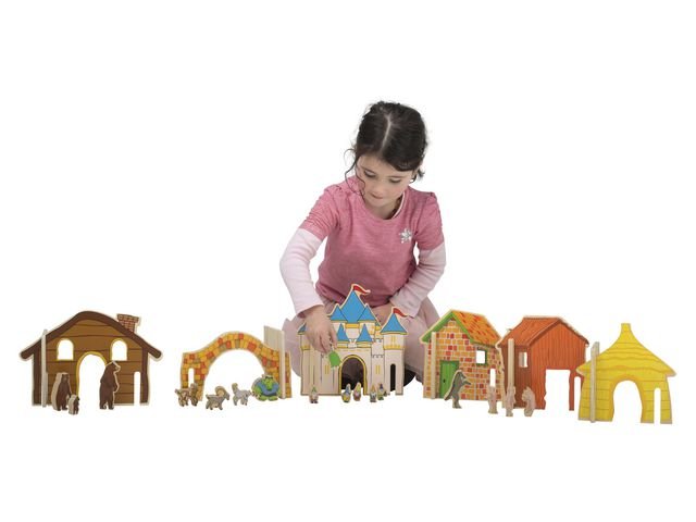 Sagobyn i trä 32 delar