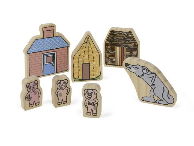 Sagofigurer trä De tre små grisarna 7/fp