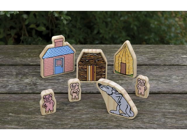 Sagofigurer trä De tre små grisarna 7/fp