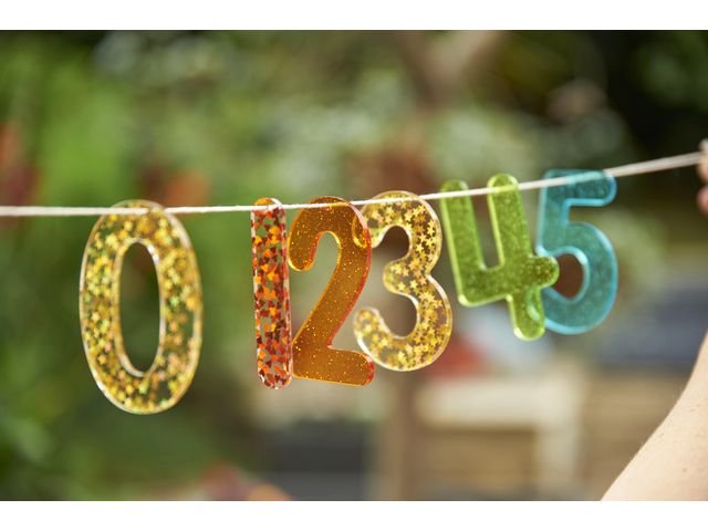 Sensoriska siffror glitter 14/fp