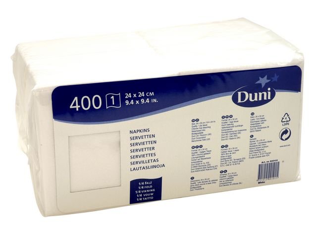 Servett 1 - lags 24x24cm vit 500/fp