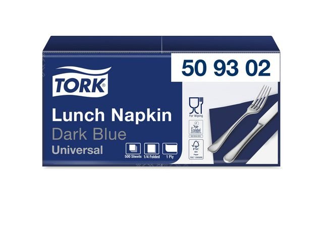 Servett TORK 1/4 - vikt 1 - lag m.blå 500/fp