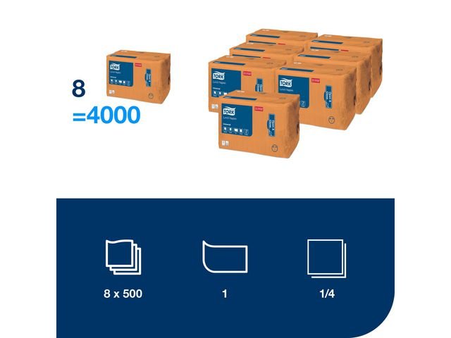Servett TORK Lunch 1 - lags orange 500/fp