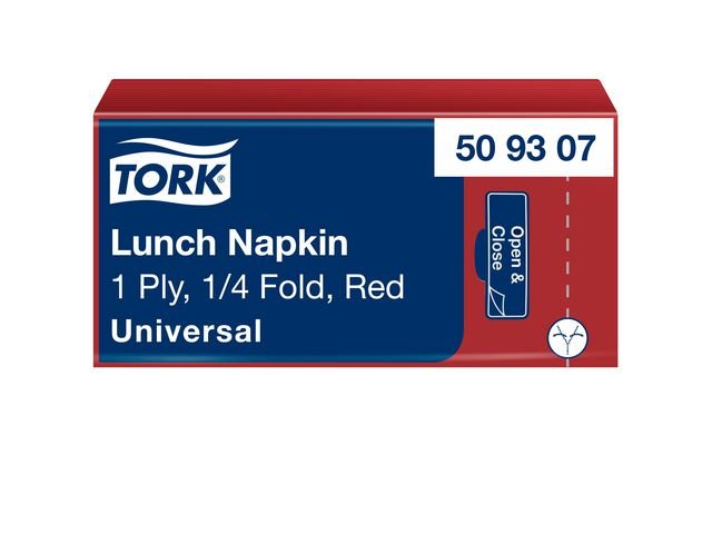 Servett TORK Lunch 1 - lags röd 500/fp