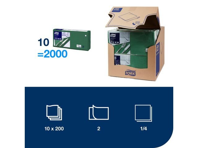 Servett TORK Lunch 2 - lags grön 200/fp