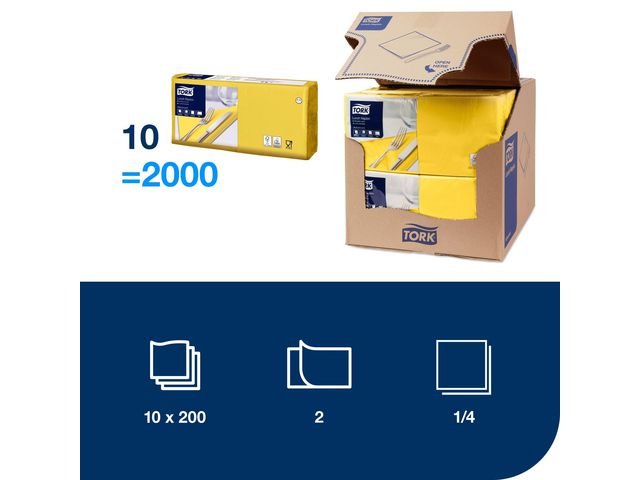 Servett TORK Lunch 2 - lags gul 200/fp