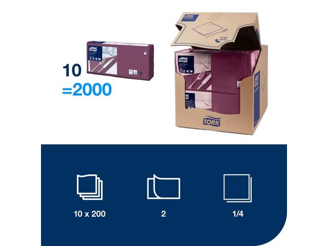 Servett TORK Lunch 2 - lags lila 200/fp