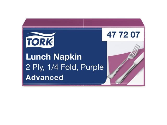 Servett TORK Lunch 2 - lags lila 200/fp