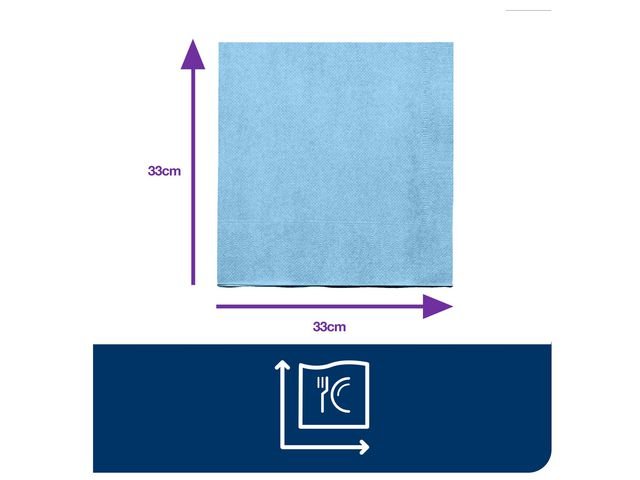 Servett TORK Lunch 2 - lags ljusblå 200/fp