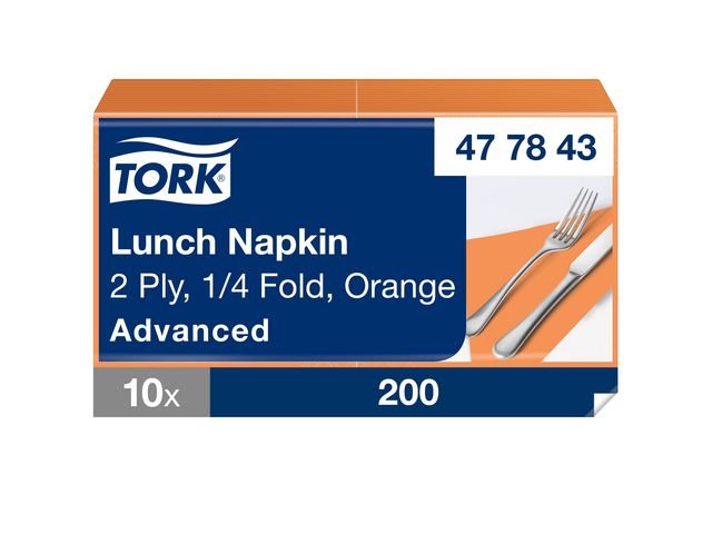 Servett TORK Lunch 2 - lags orange 200/fp