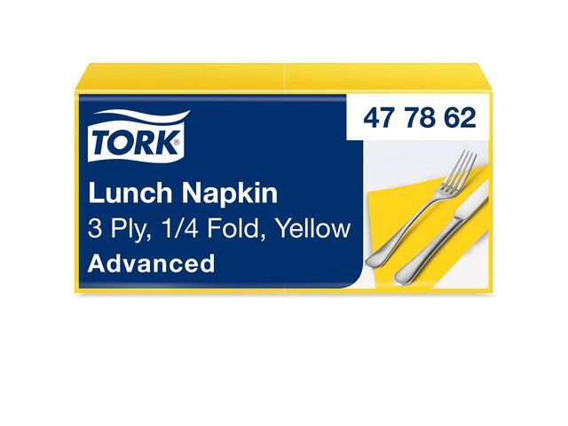 Servett TORK Lunch 3 - lags gul 150/fp
