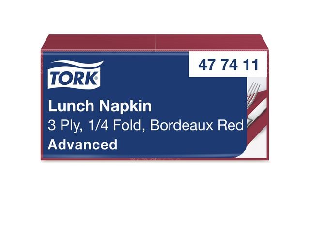 Servett TORK Mjuk 3 - lag vinröd 150/fp