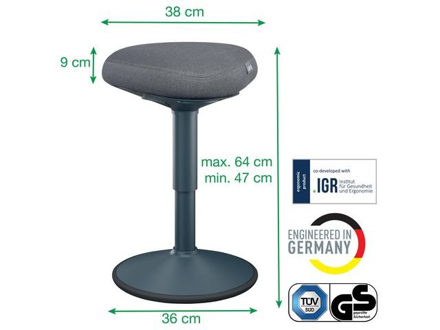 Sittpall LEITZ Ergo mörkgrå