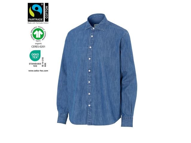Skjorta comfort COTTOVER Denim GOTS L