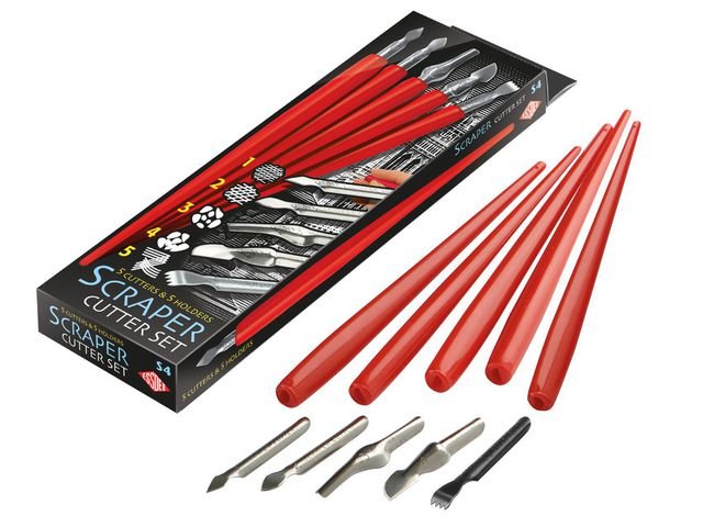 Skrap - Set 5 olika spetsar inkl. skaft