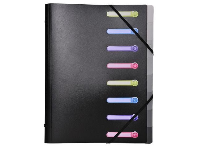 Sorteringsmapp EXACOMPTA PP 8 - flik svart