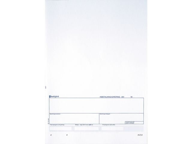 Standardblankett talong Bankgiro 250/fp