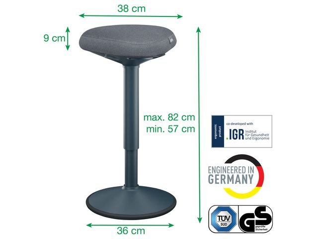 Ståpall LEITZ Ergo mörkgrå