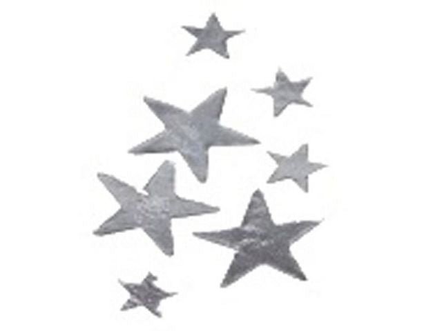 Stickers stjärnor silver 13mm 288/fp