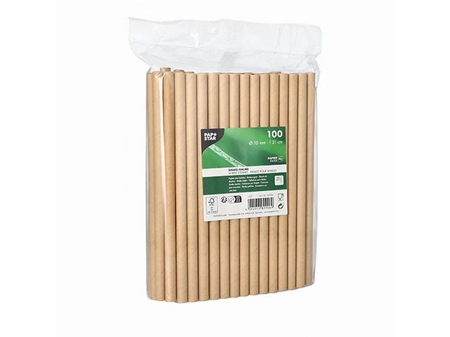 Sugrör PAPSTAR papper 10mmx21cm 100/fp