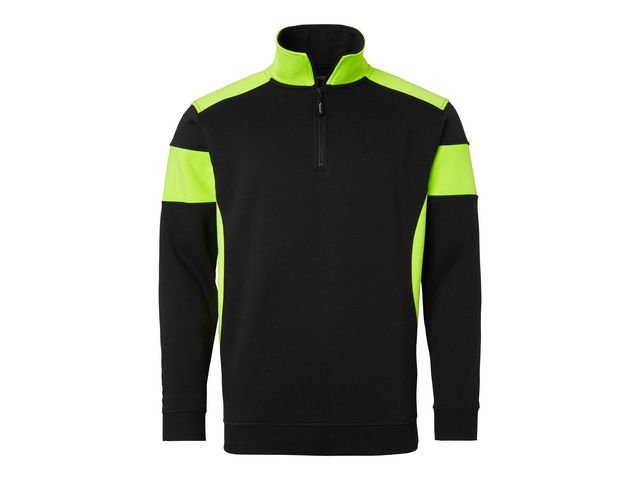 Sweatshirt halfzip 222 sv/fluor. gul XS